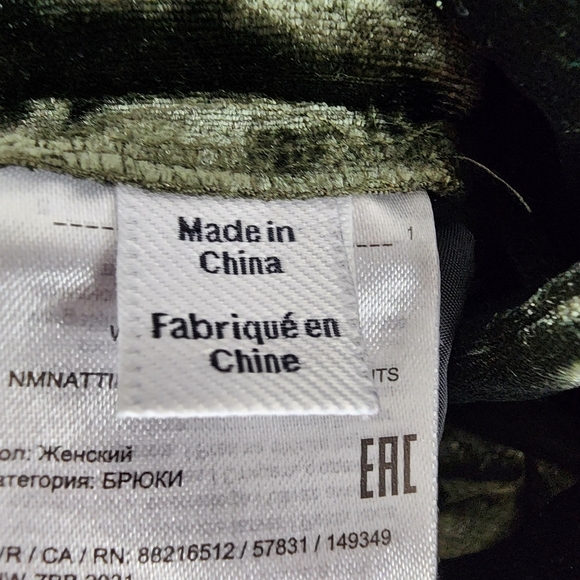 Noisy May Nattie High Waist Flare Velvet Pants Olive Green Stretch Size Small/30 - Picture 14 of 16